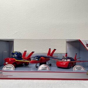 Disney Parks CARS Air Mater 3 Pack Die-Cast Set Lightning McQueen Falcon NEW